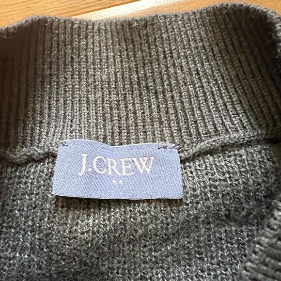 J.Crew Factory Poncho Sweater One Size Black/White Striped Wool Blend - Picture 3 of 7